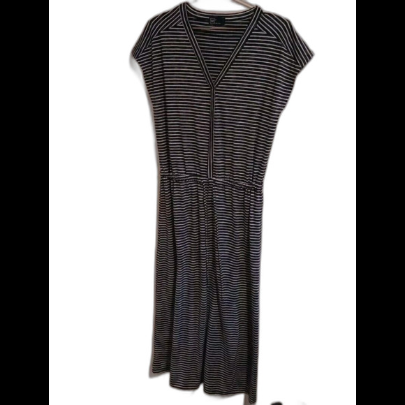 Gap S Small Sleeveless Maxi Dress Stretch Navy Blue White Stripe Beach - Picture 1 of 6